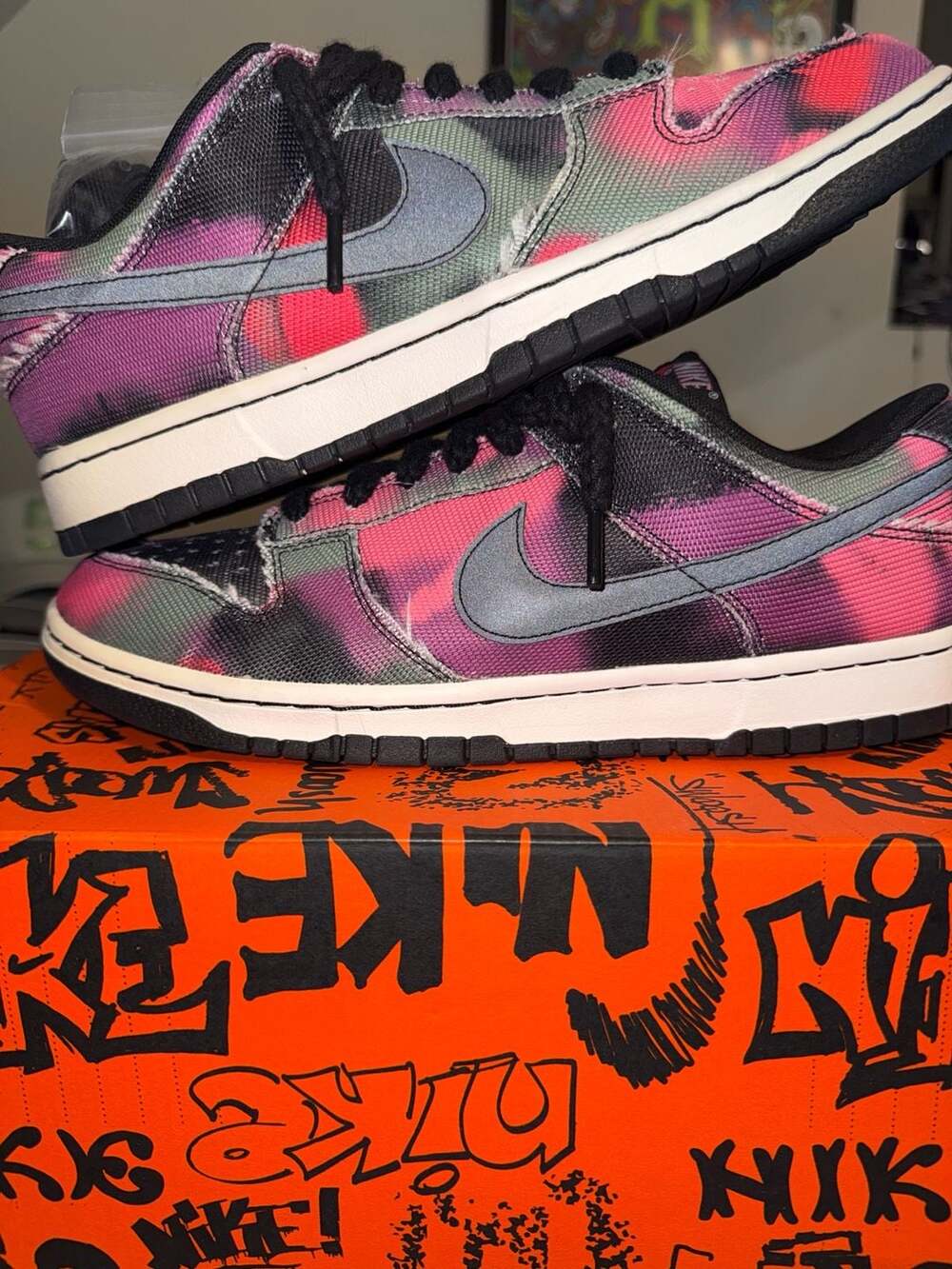 Nike Dunk Low Retro PRM Graffiti Black/Summit White Size 11